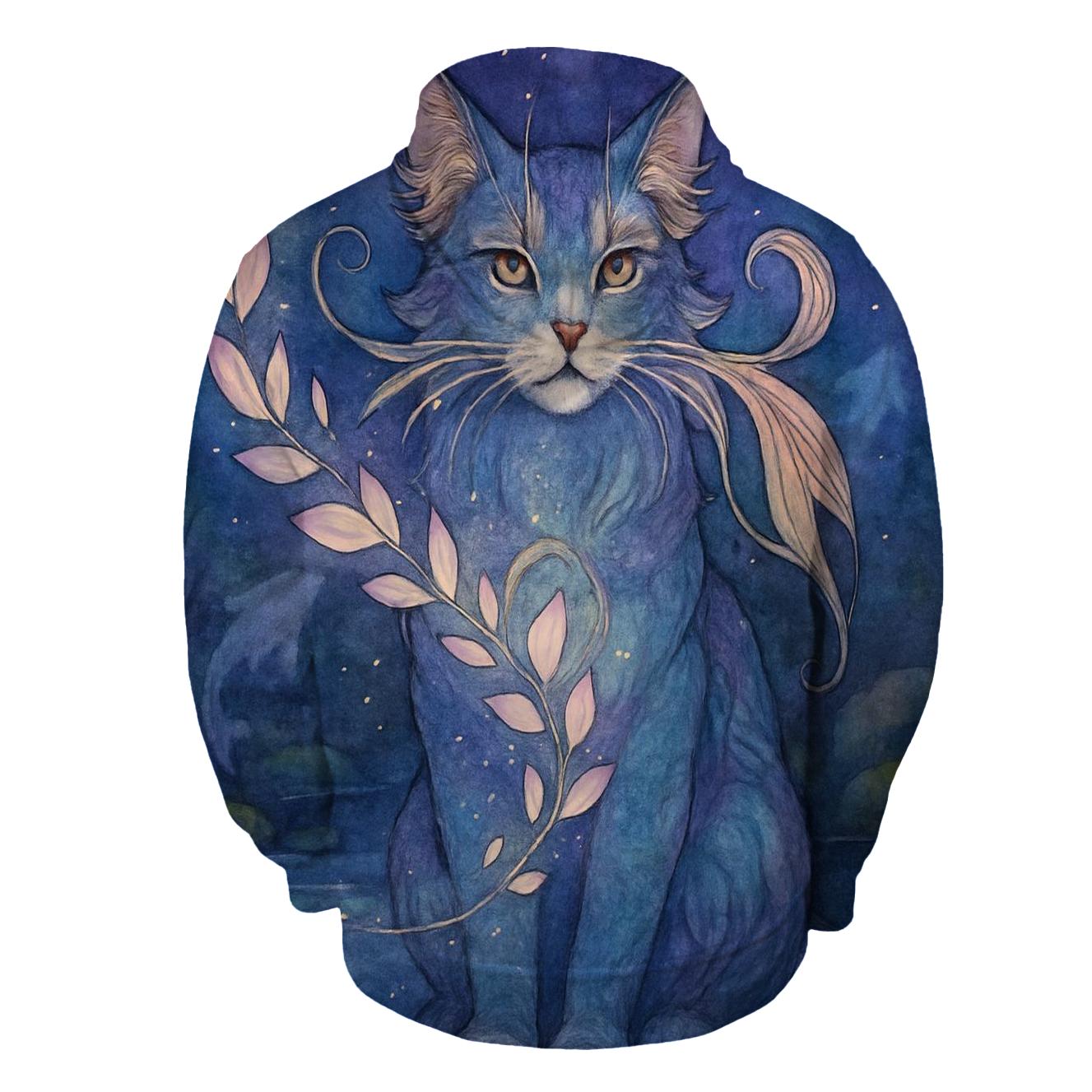 Moonlit Koi Garden Guardian Cat hoodie trends