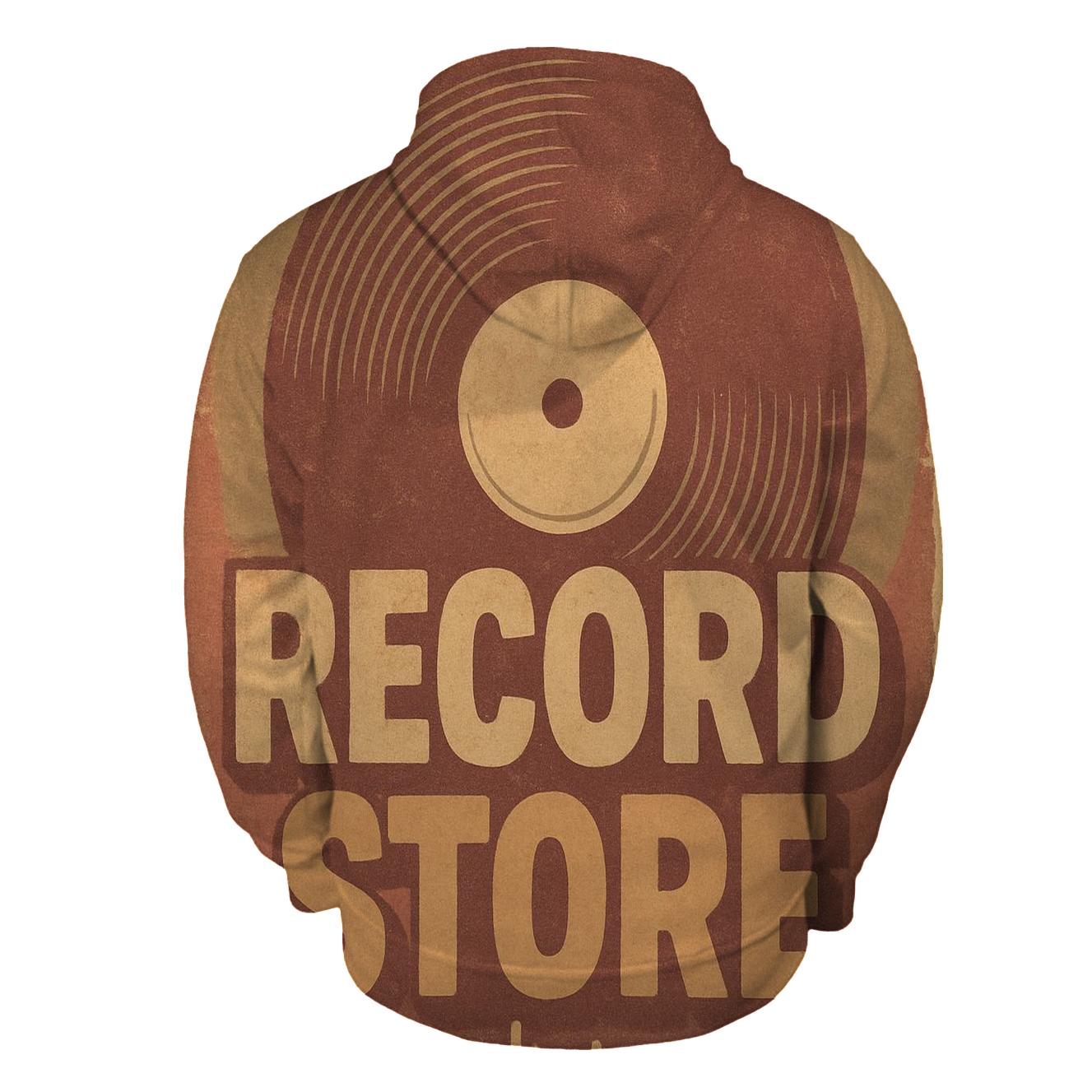 Weathered Vinyl Record Shop Window Poster designer hoodies