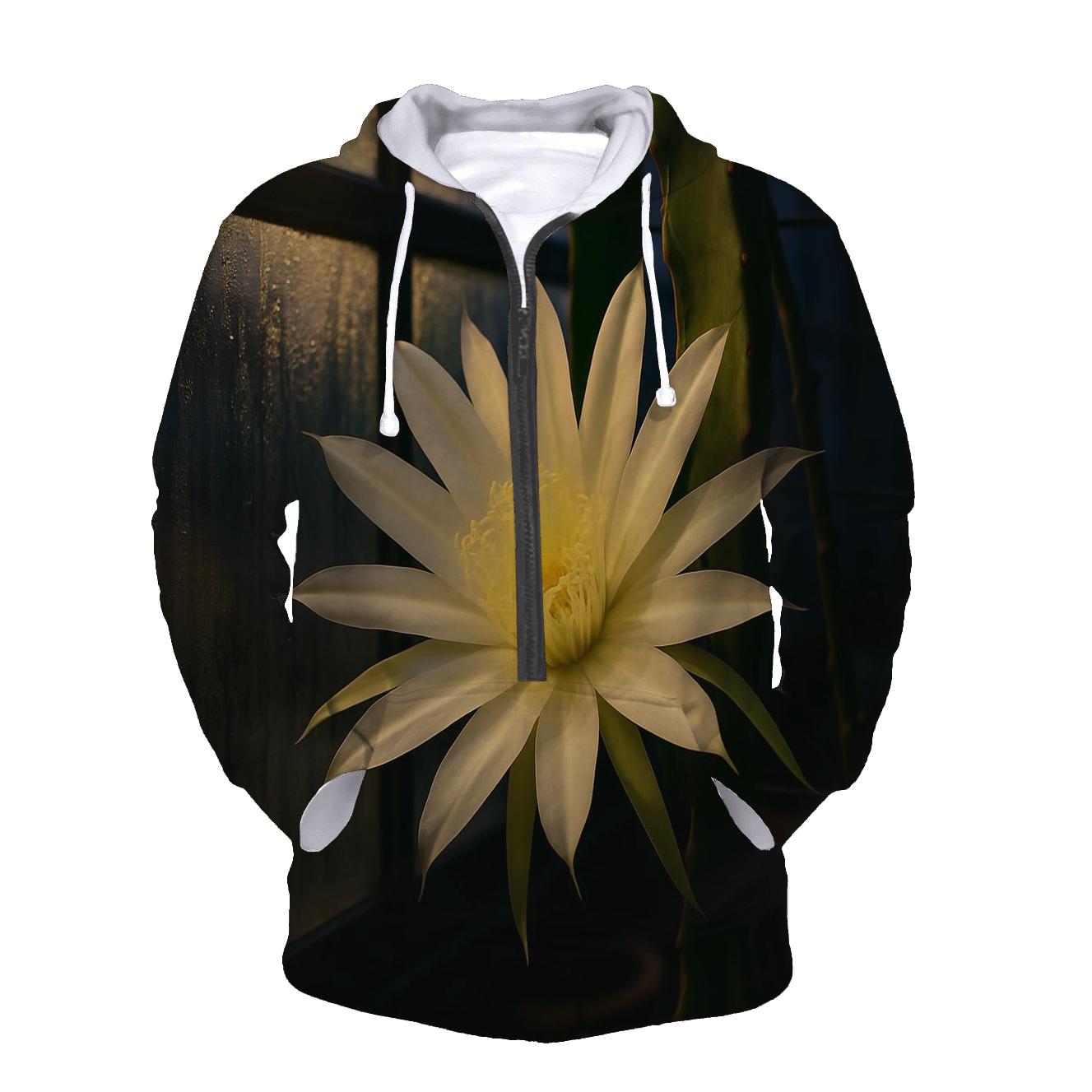 Night Blooming Cereus Under Greenhouse Condensation designer hoodies
