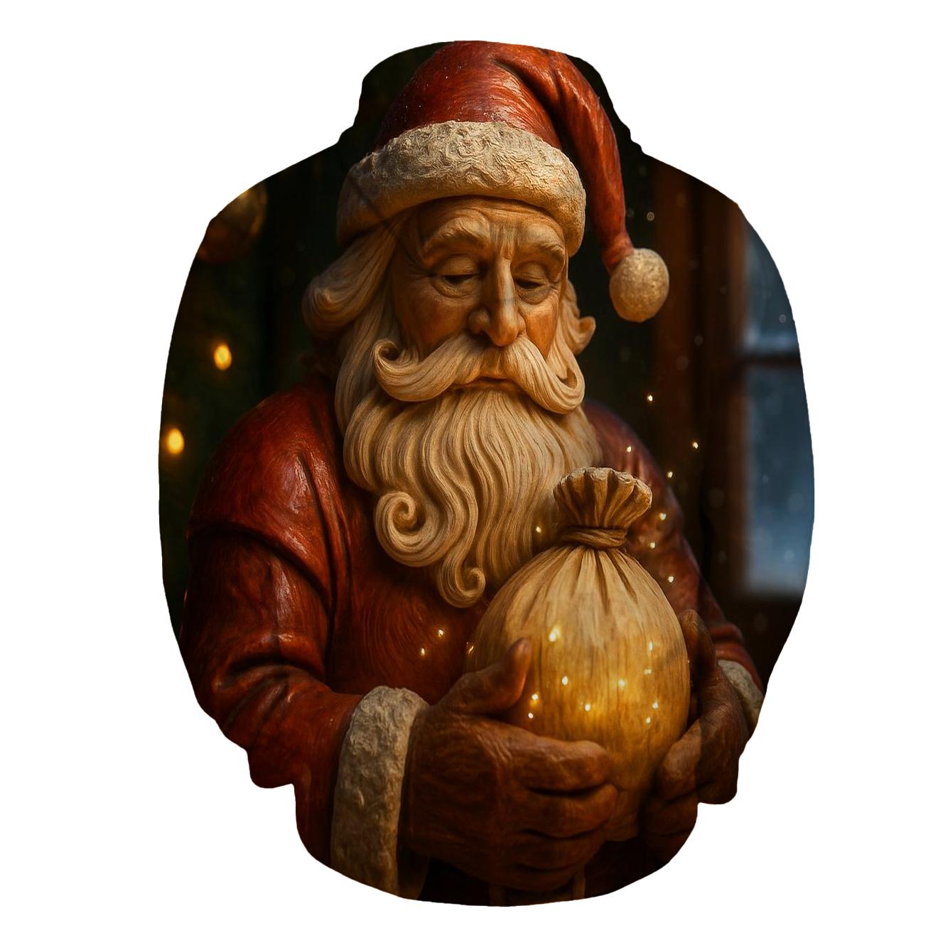 Frosted Wood Carved Santa Relic hoodie designs