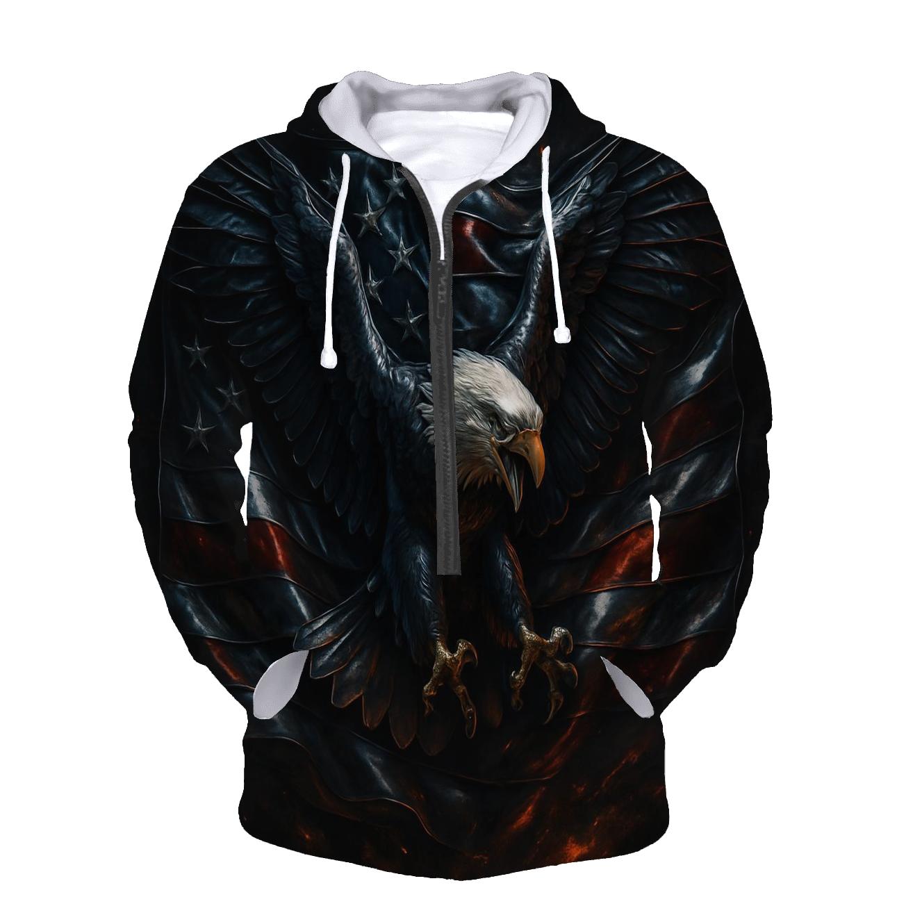 Steel Eagle Over Thunderfold Flag hoodies fashion