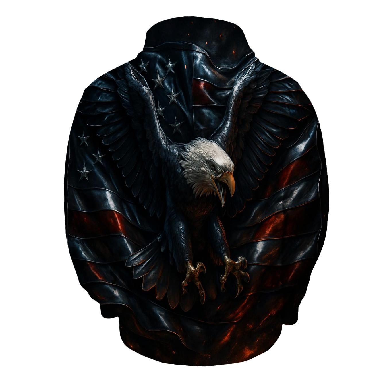 Steel Eagle Over Thunderfold Flag hoodies fashion