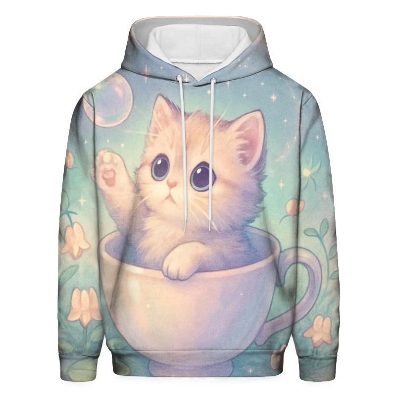 Moonlit Teacup Kitten Garden hoodie styles