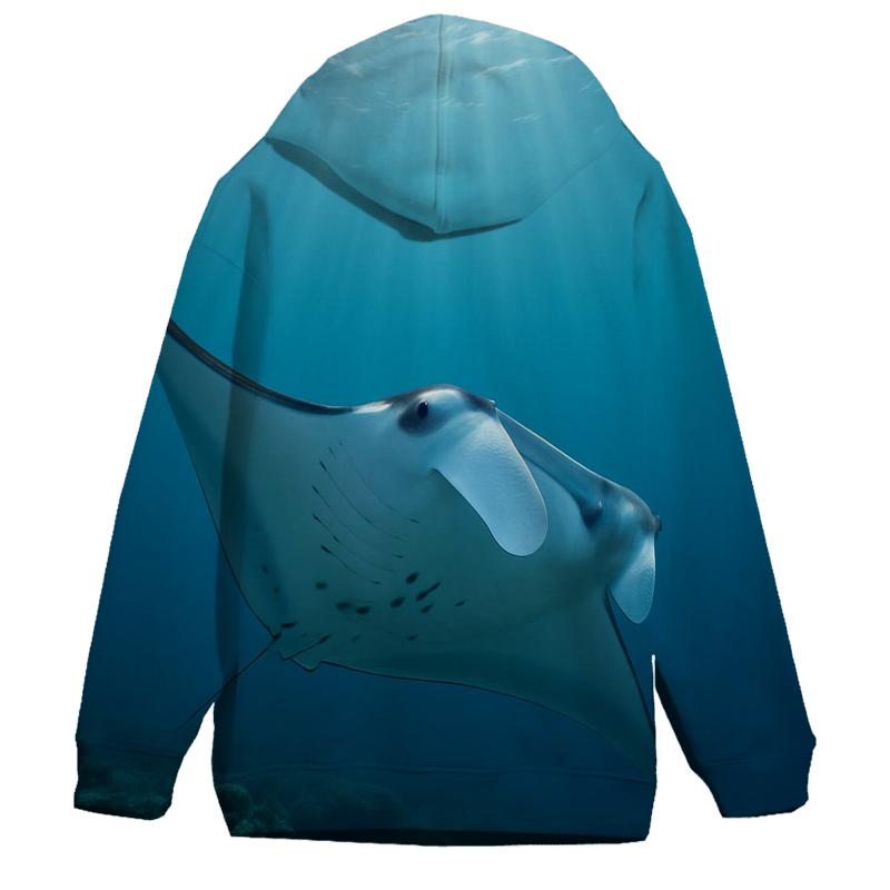 Pelagic Slipstream Reef Manta graphic hoodies