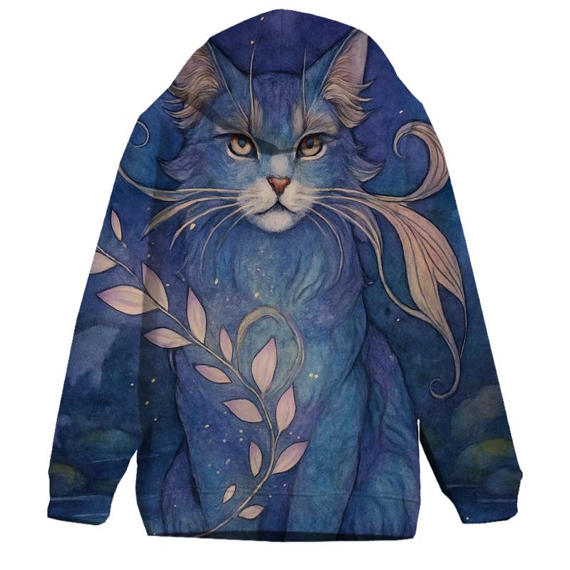 Moonlit Koi Garden Guardian Cat custom hoodies