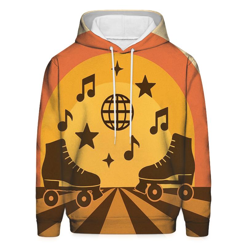 Sunset Roller Rink Rhythm premium hoodies