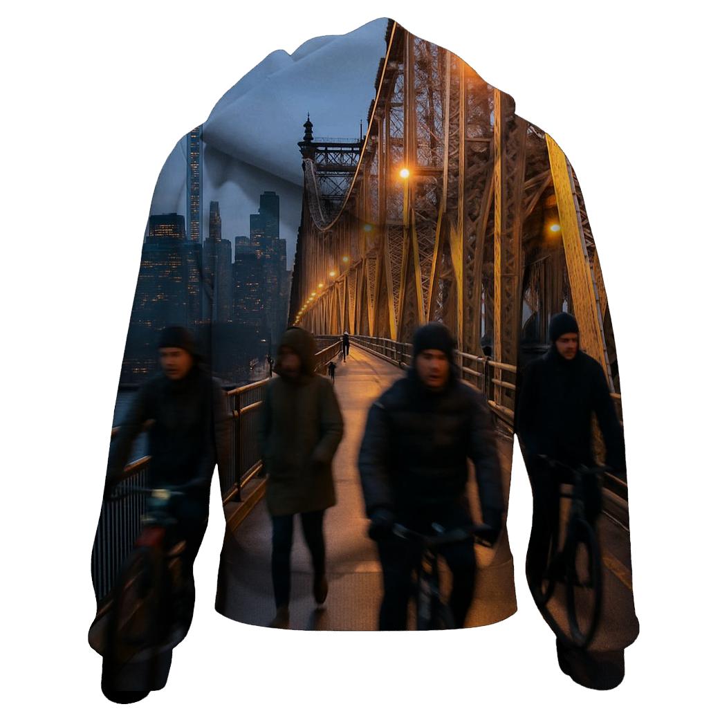 Dawn Commute Over The Queensboro Bridge pullover hoodies