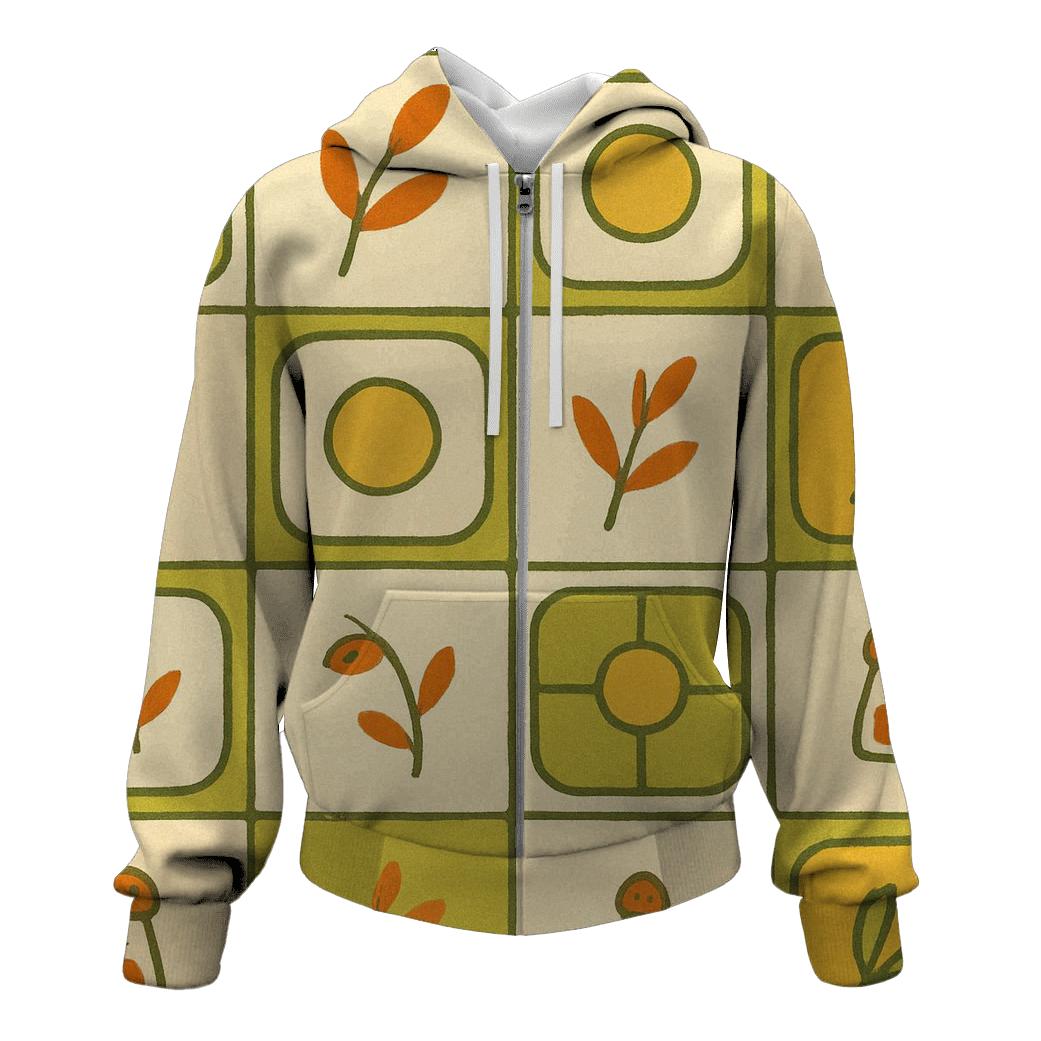 Groovy Avocado Kitchen Tiles embroidered hoodies
