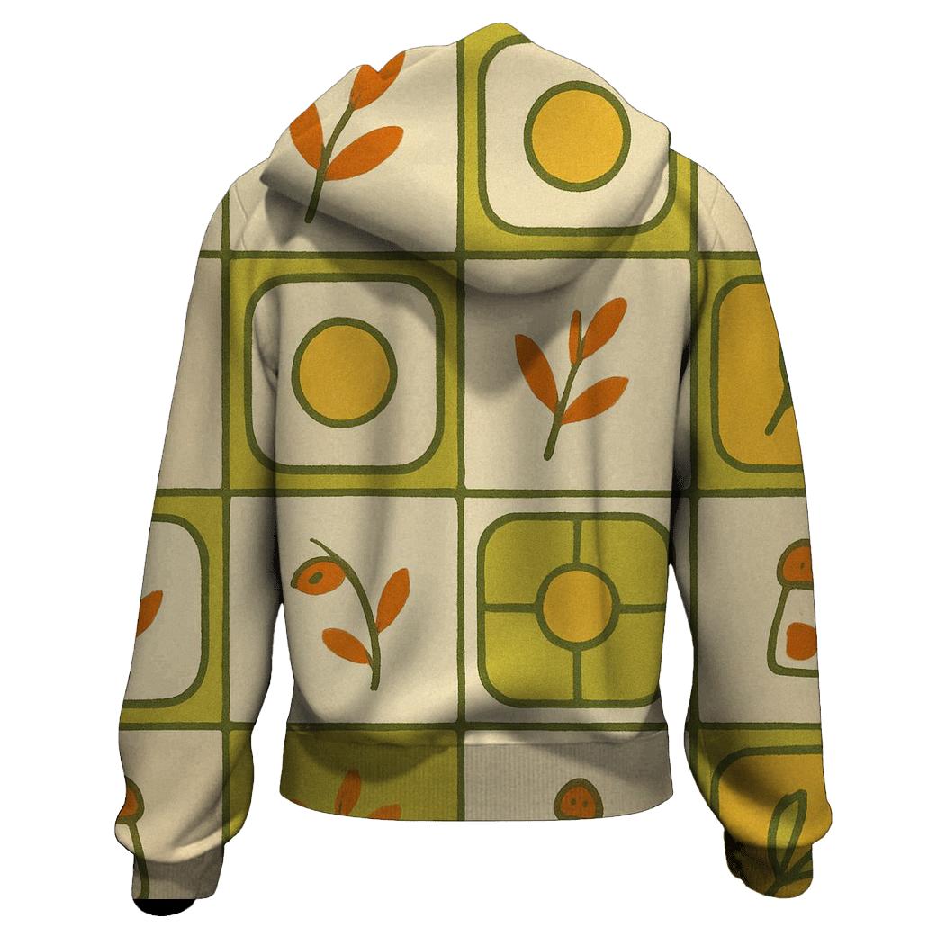 Groovy Avocado Kitchen Tiles embroidered hoodies