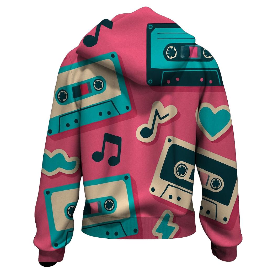 Mixtape Sticker Collage printed hoodies