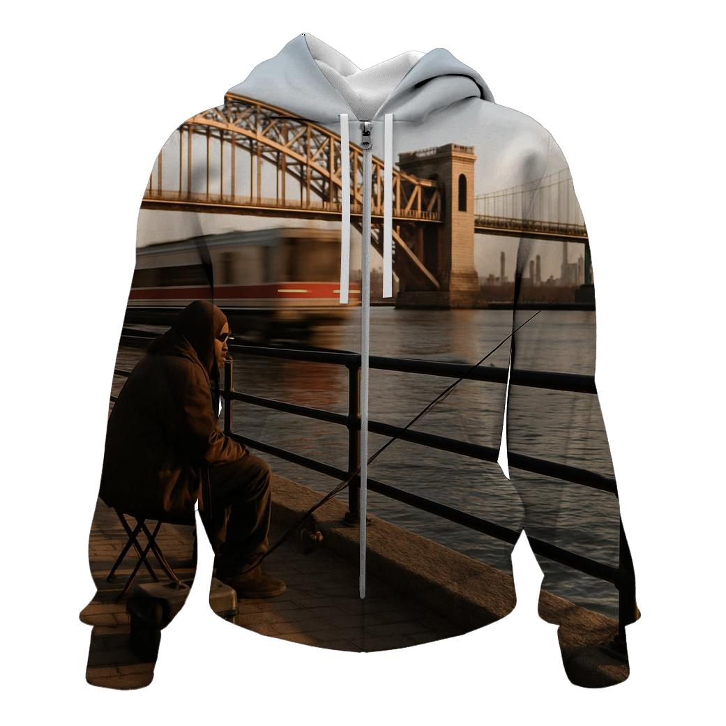 Harlem River Overlook With Co Op City In The Distance lightweight hoodies
