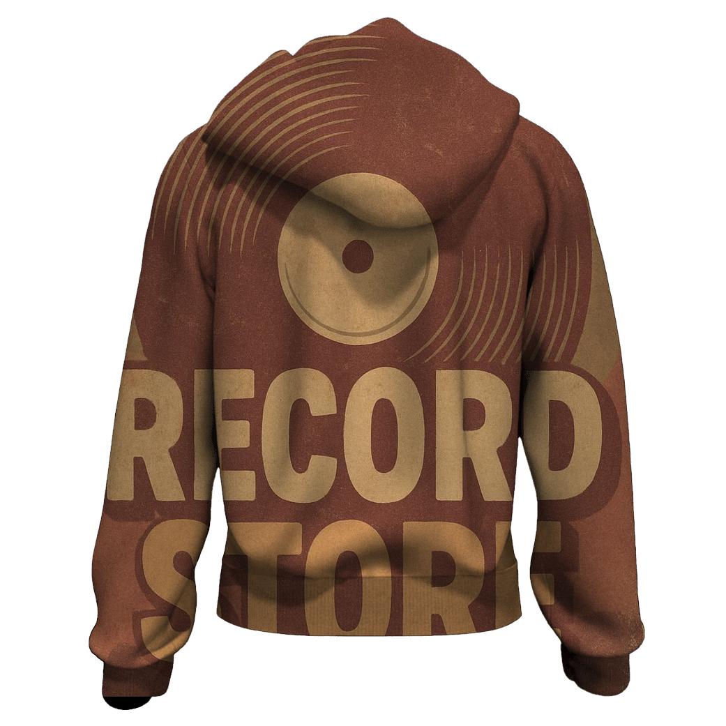 Weathered Vinyl Record Shop Window Poster lightweight hoodies