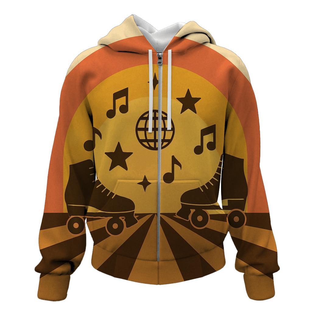 Sunset Roller Rink Rhythm designer hoodies