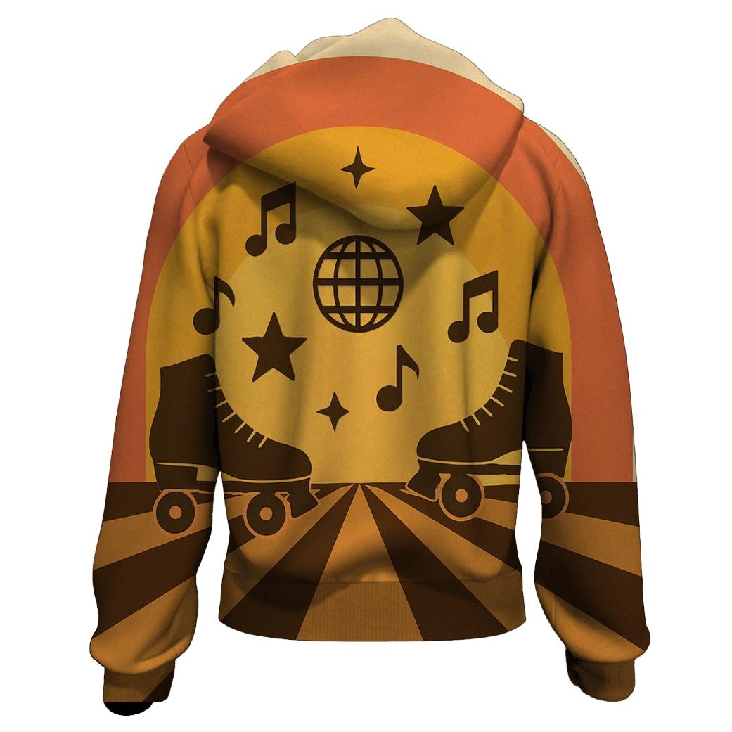 Sunset Roller Rink Rhythm designer hoodies