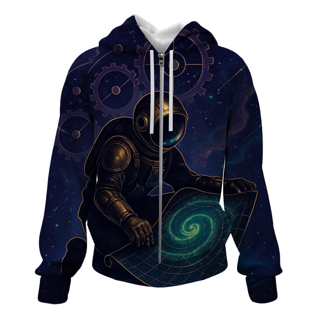 The Clockwork Nebula Cartographer heavyweight hoodies