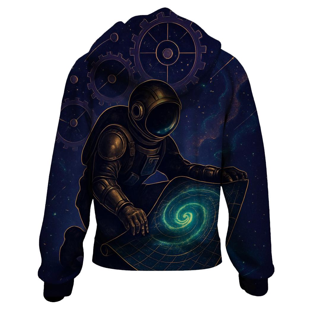 The Clockwork Nebula Cartographer heavyweight hoodies