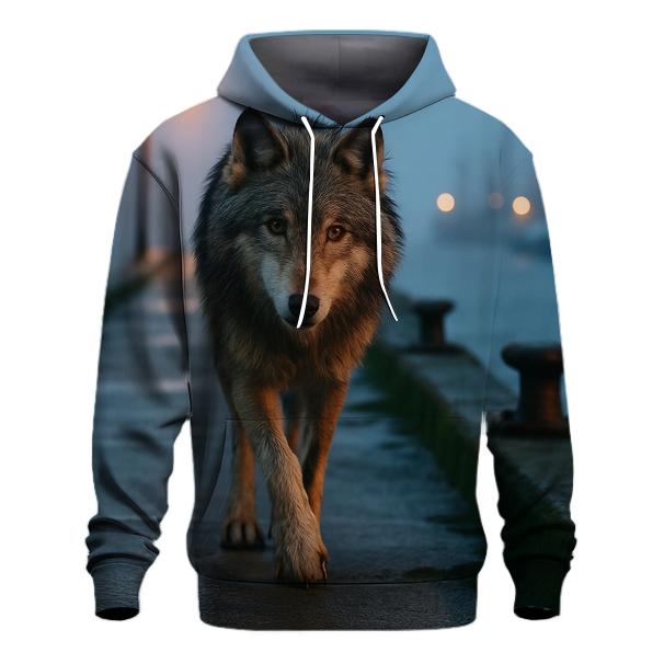 Harbor Breakwater Wolf At Blue Hour hoodie designs