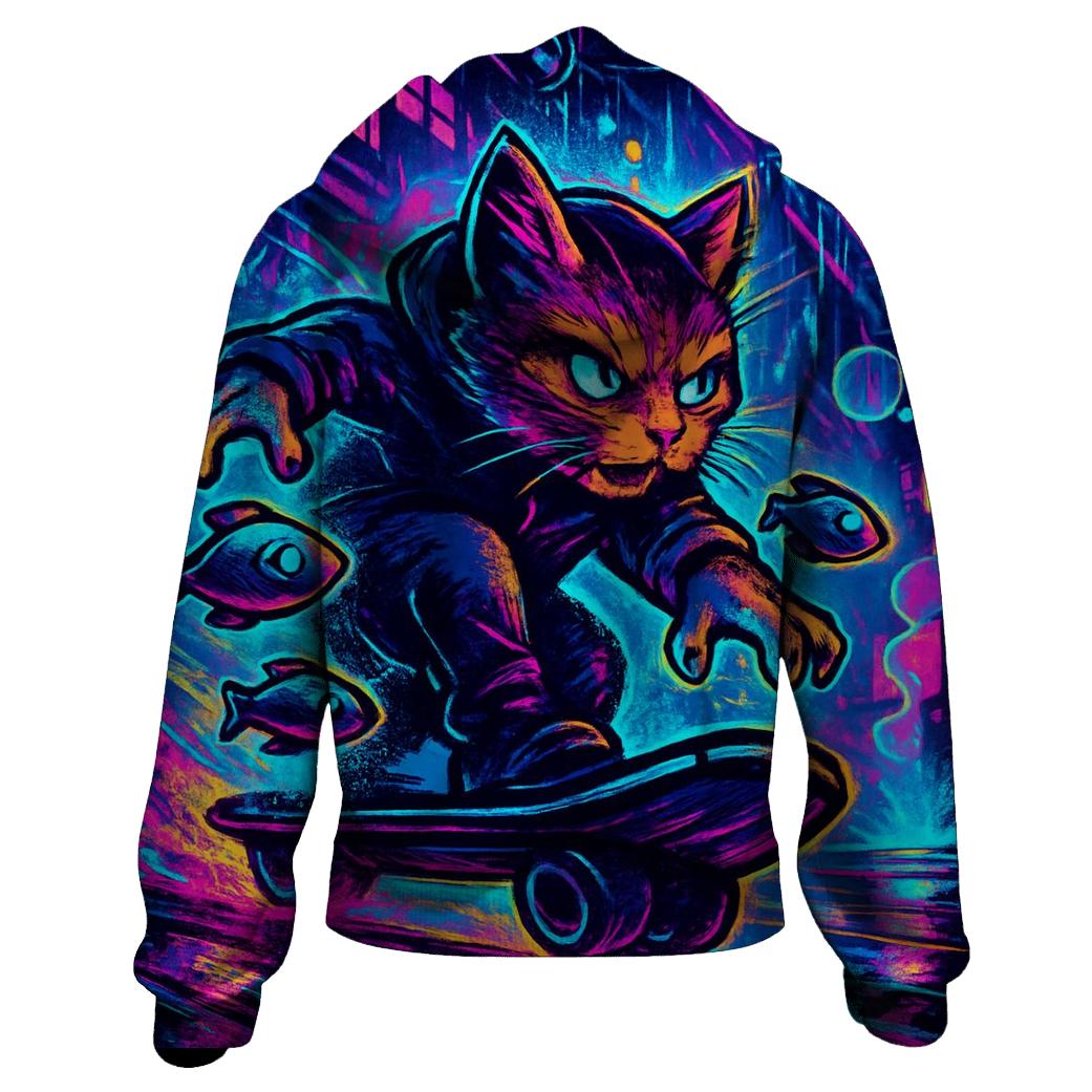 Neon Alley Magnet Cat Courier lightweight hoodies