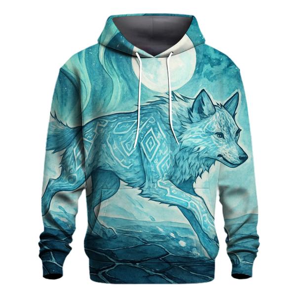 Aurora Runic Sentinel Wolf hoodie trends