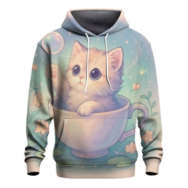 Moonlit Teacup Kitten Garden premium hoodies