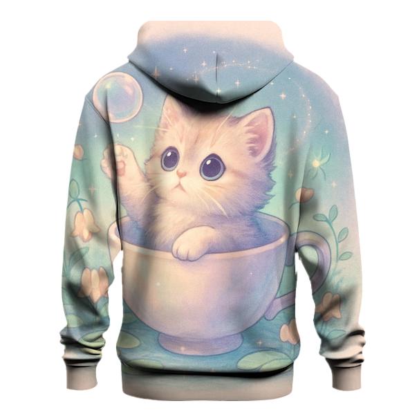 Moonlit Teacup Kitten Garden premium hoodies