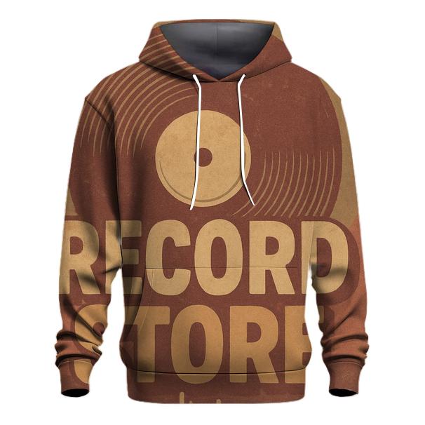Weathered Vinyl Record Shop Window Poster embroidered hoodies