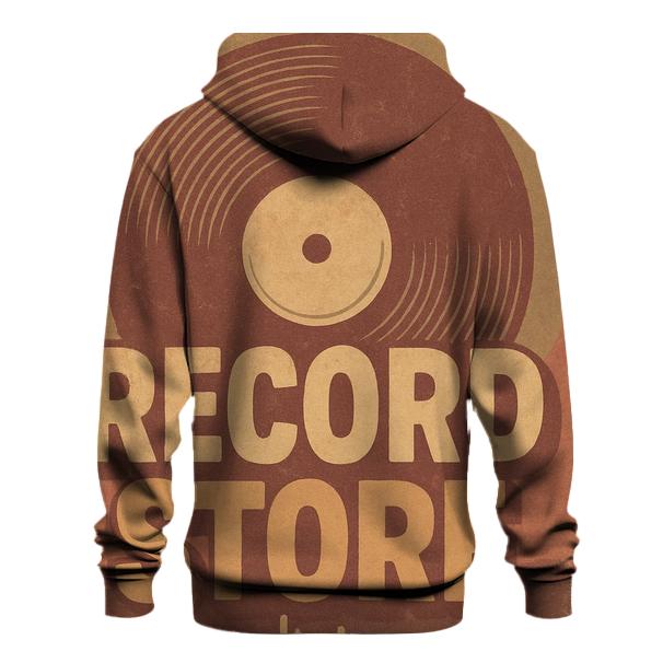 Weathered Vinyl Record Shop Window Poster embroidered hoodies