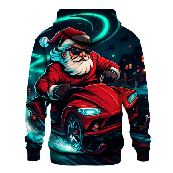 Neon Sleigh Drift Santa hoodie trends