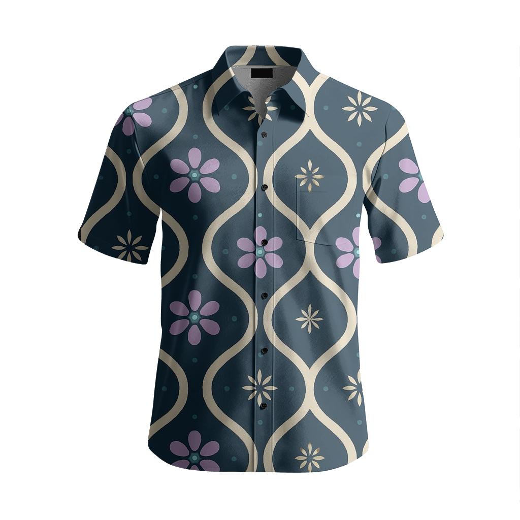 Celestial Ogee Lattice With Auroral Florals stylish threadwork shirts