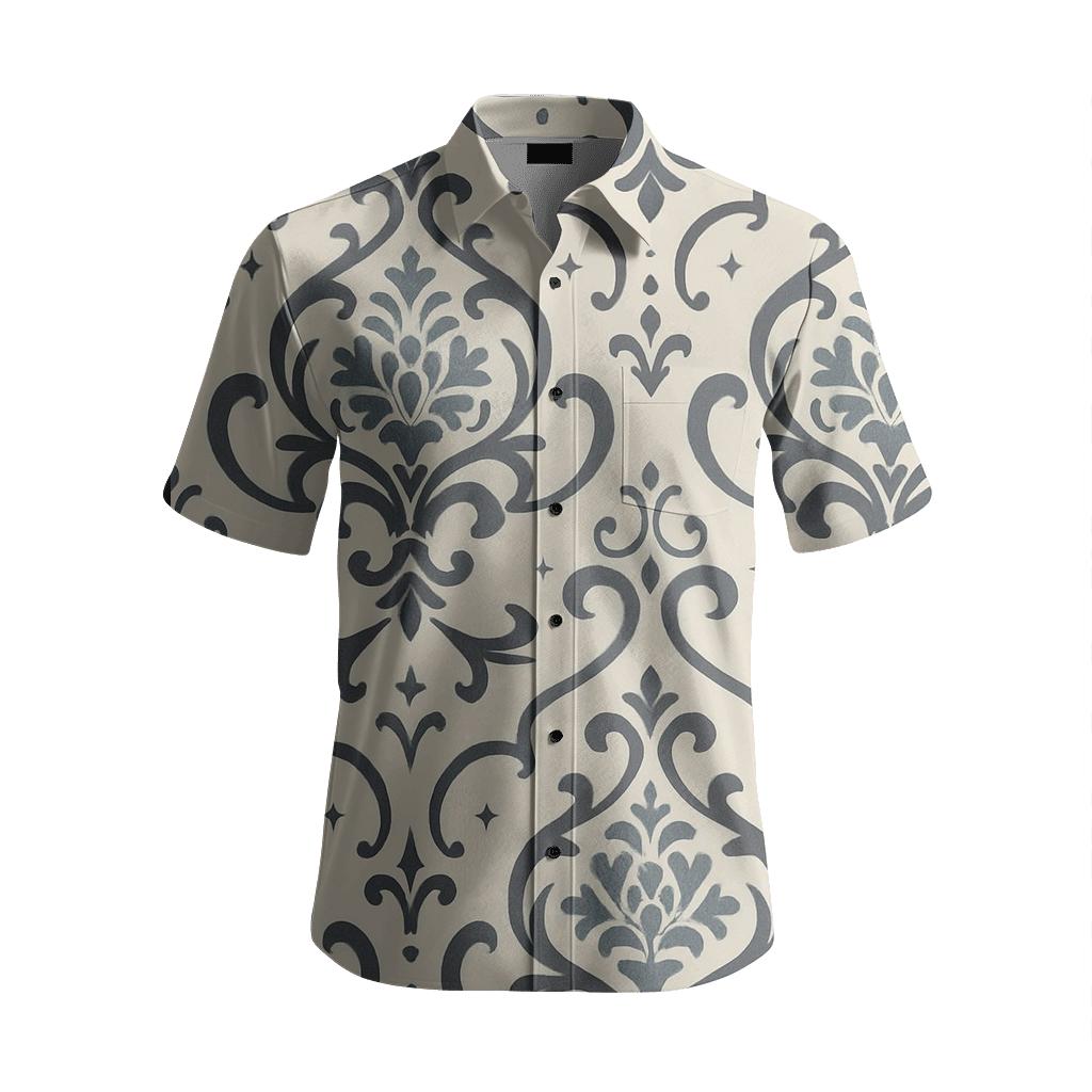 Lunar Selenite Damask With Crater Quatrefoils premium embroidered apparel