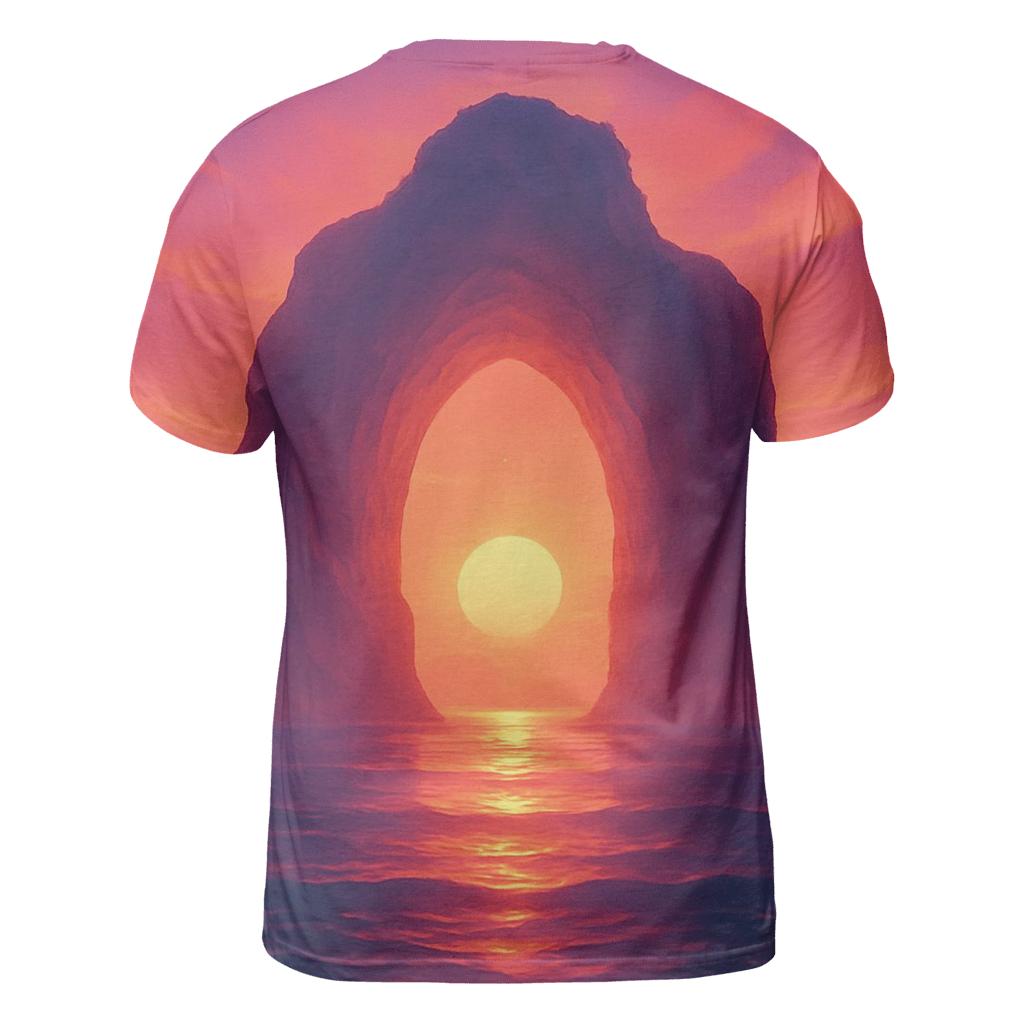 Tideglass Sunset Cathedral vibrant all-over design tees