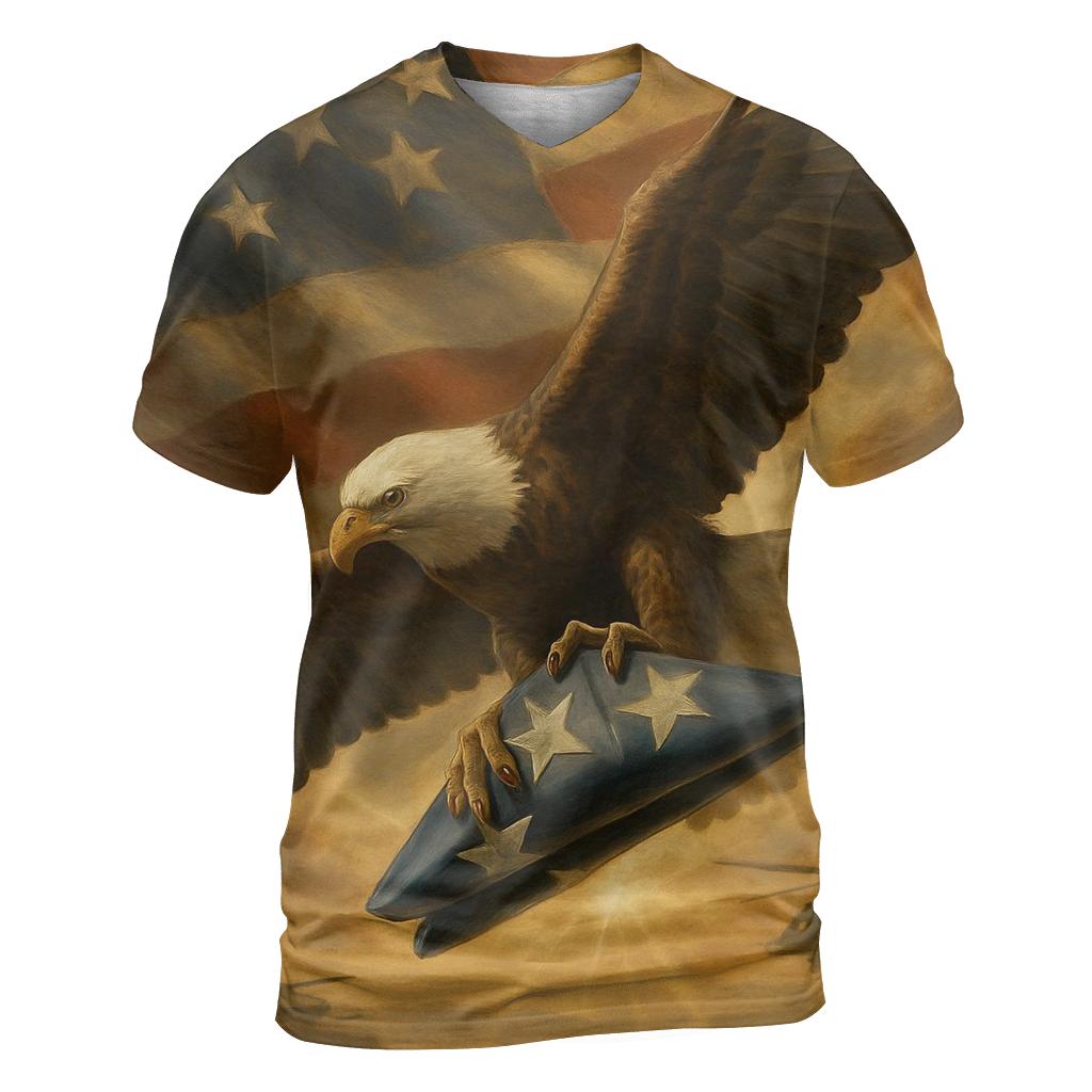 Thunder Eagle Through Flagborne Clouds custom all-over print shirts