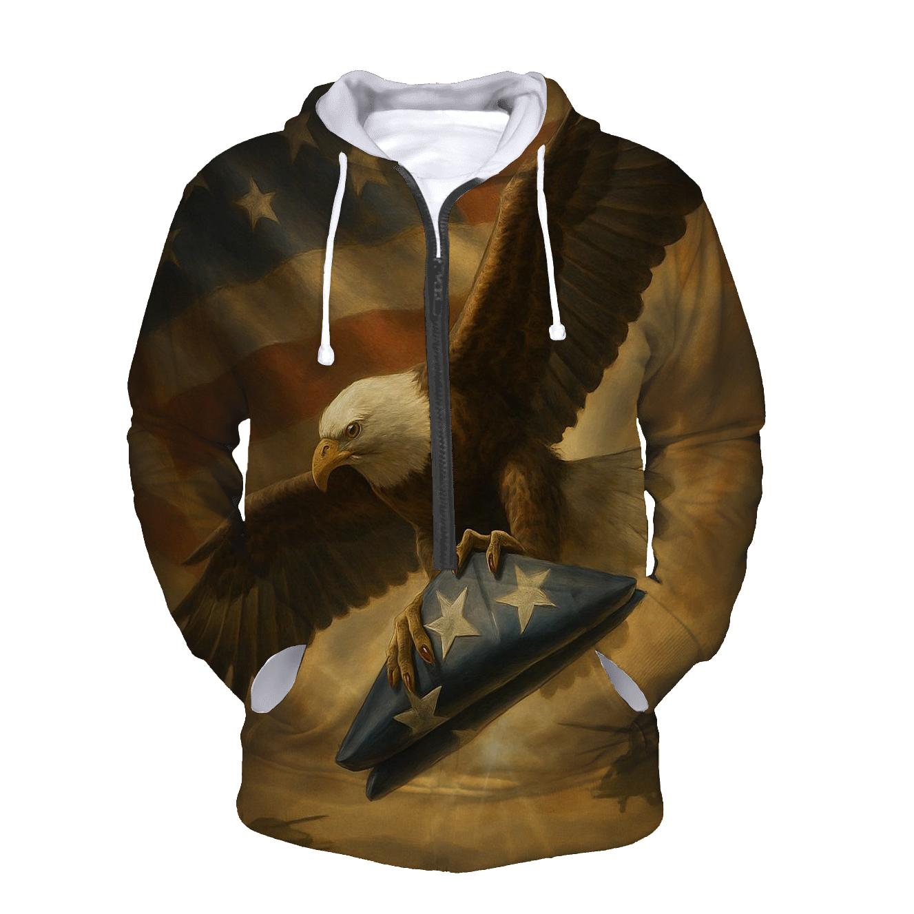 Thunder Eagle Through Flagborne Clouds lightweight hoodies