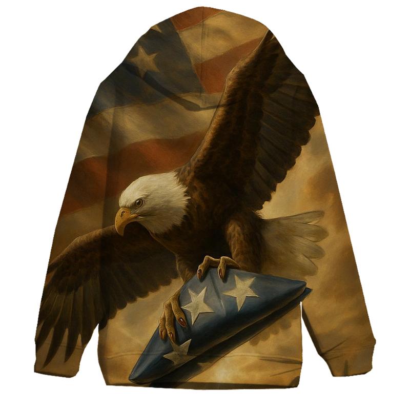 Thunder Eagle Through Flagborne Clouds heavyweight hoodies