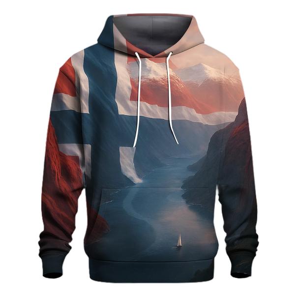 Northern Lights Over Norway Flag Fjord hoodie styles