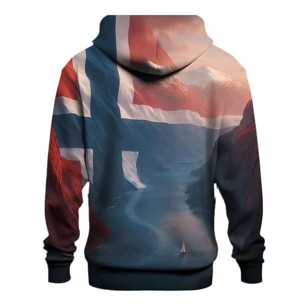 Northern Lights Over Norway Flag Fjord hoodie styles