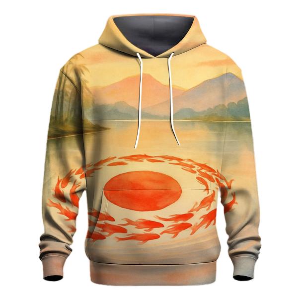 Koi River Reimagining Of Japan Flag designer hoodies