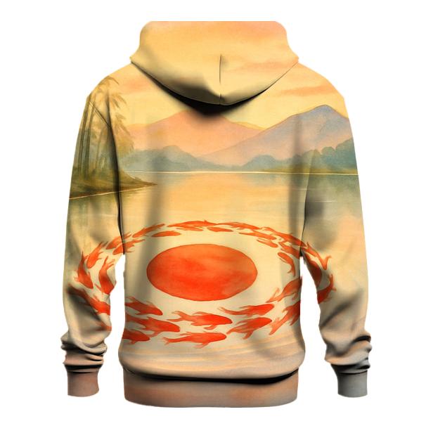 Koi River Reimagining Of Japan Flag designer hoodies