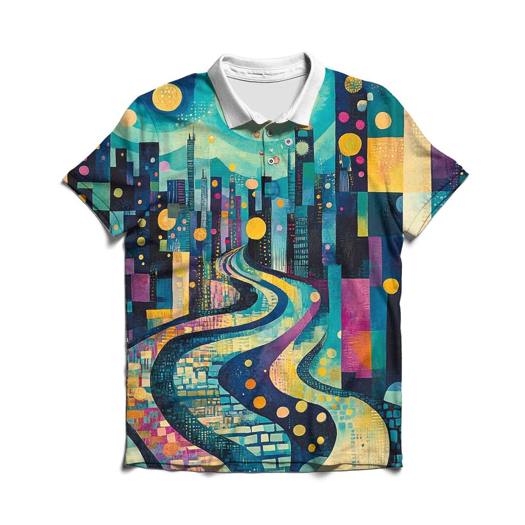 Wassily Kandinsky Inspired Aurora Festival Street casual sports polo shirts