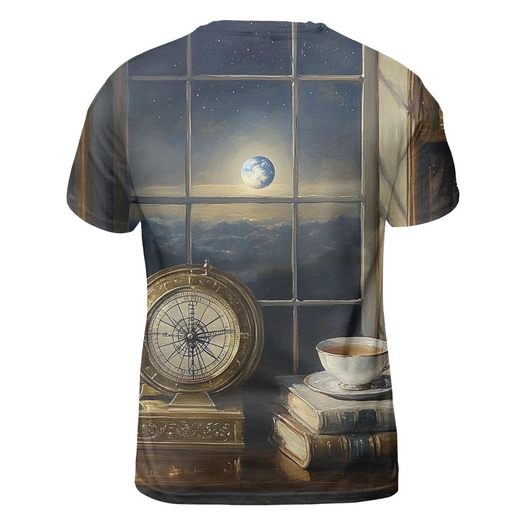 Johannes Vermeer Inspired Lunar Library Still Life statement graphic shirts