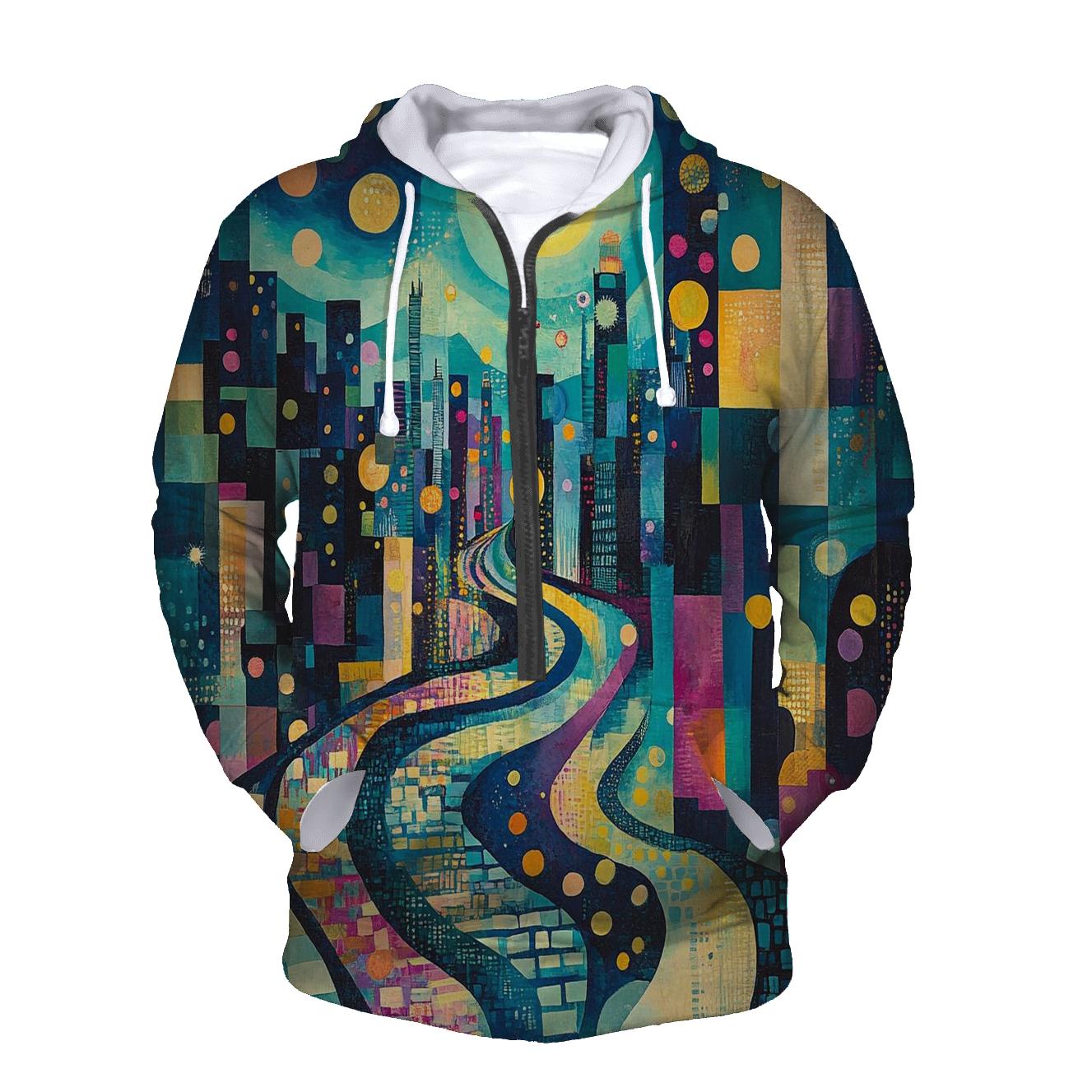 Wassily Kandinsky Inspired Aurora Festival Street printed hoodies