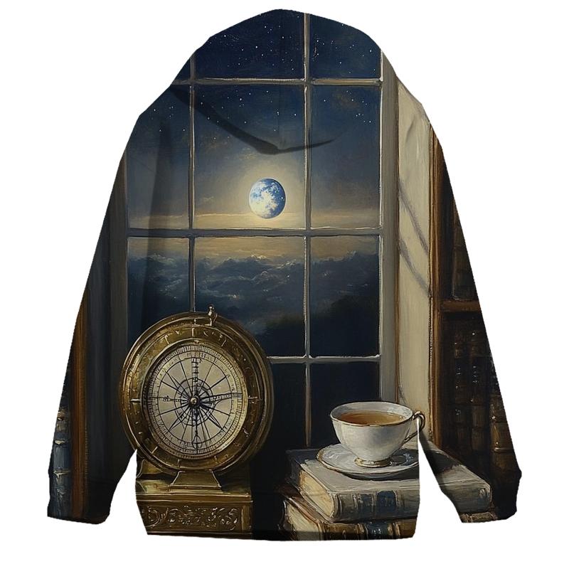 Johannes Vermeer Inspired Lunar Library Still Life heavyweight hoodies