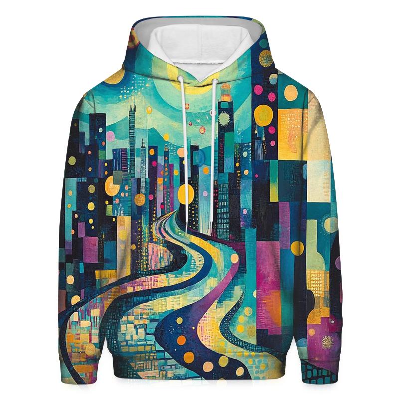 Wassily Kandinsky Inspired Aurora Festival Street embroidered hoodies
