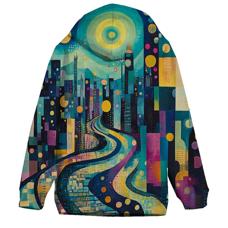 Wassily Kandinsky Inspired Aurora Festival Street embroidered hoodies