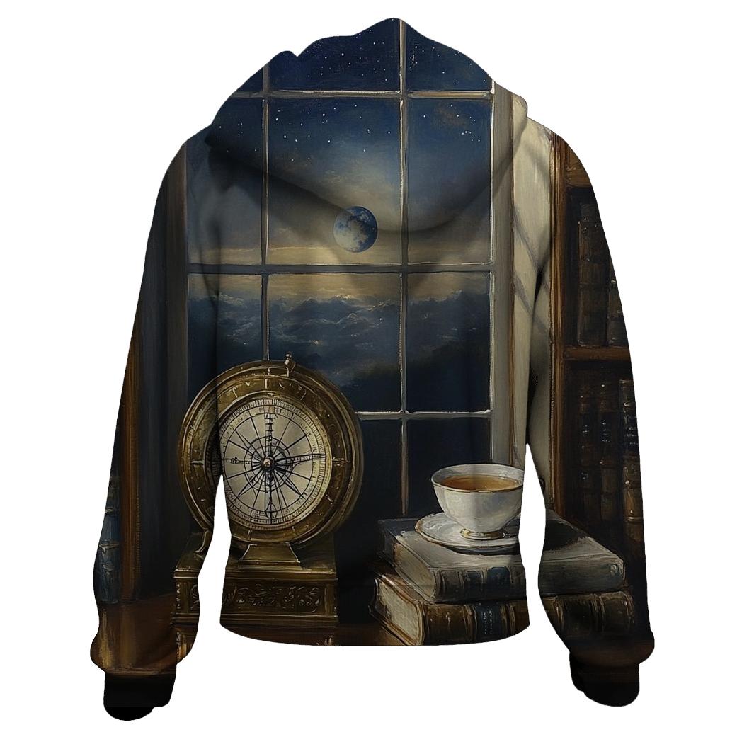 Johannes Vermeer Inspired Lunar Library Still Life zip-up hoodies