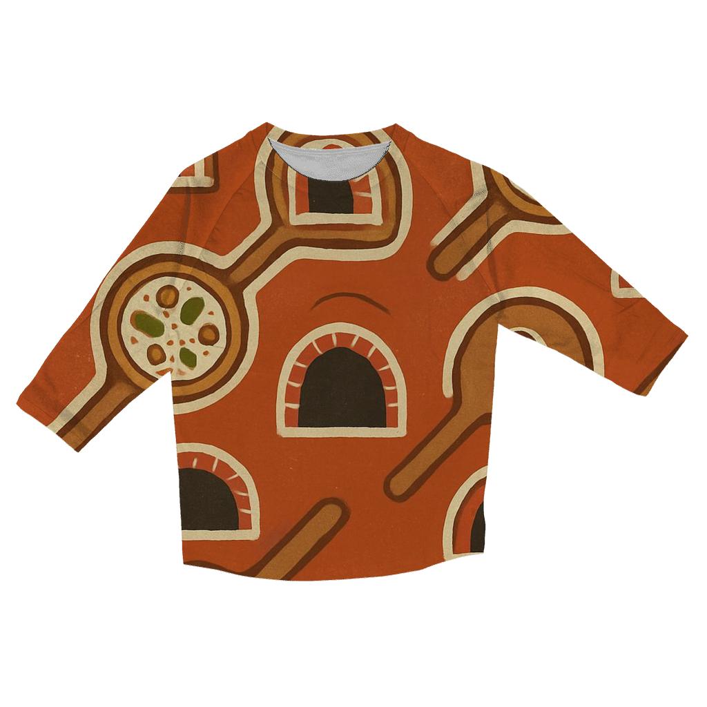 Brick Oven Glow Pizza Peel Lattice designer 3/4 sleeve blouses