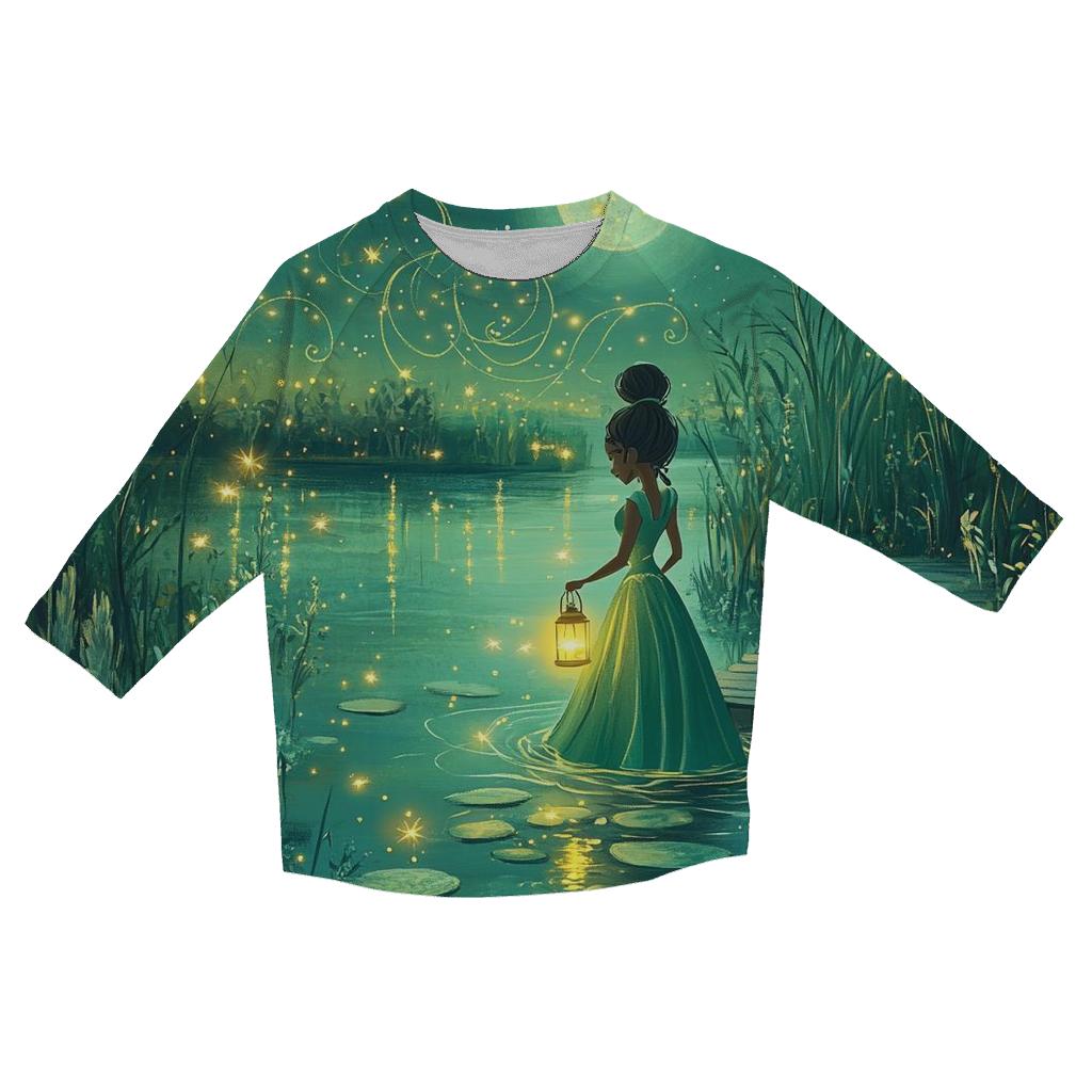 Tiana Firefly Lantern Garden Disney Inspired designer 3/4 sleeve blouses