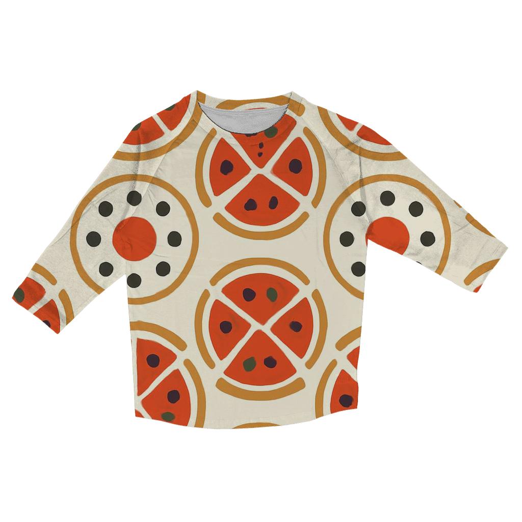 Minimal Slice Wheel And Pepperoni Orbit Grid cotton quarter sleeve shirts