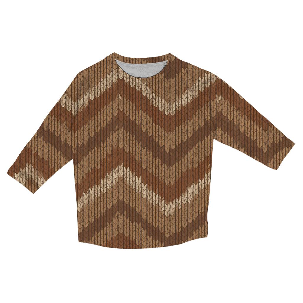 Quill Chevron Knit Illusion stylish quarter sleeve tops