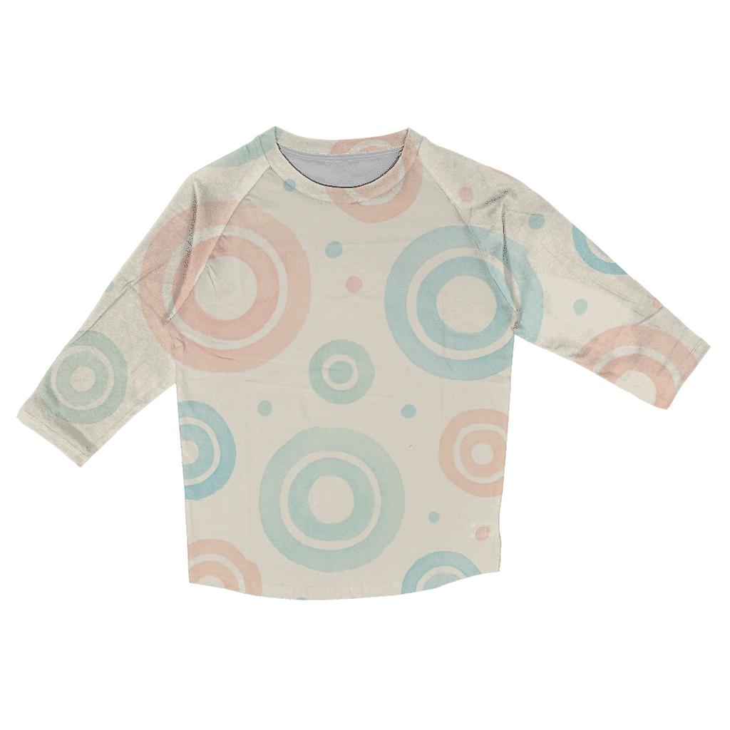 Pastel Half Drop Concentric Ring Dots On Warm Cream printed three quarter sleeve shirts